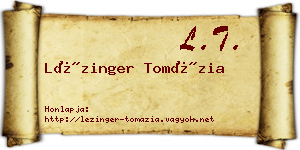 Lézinger Tomázia névjegykártya